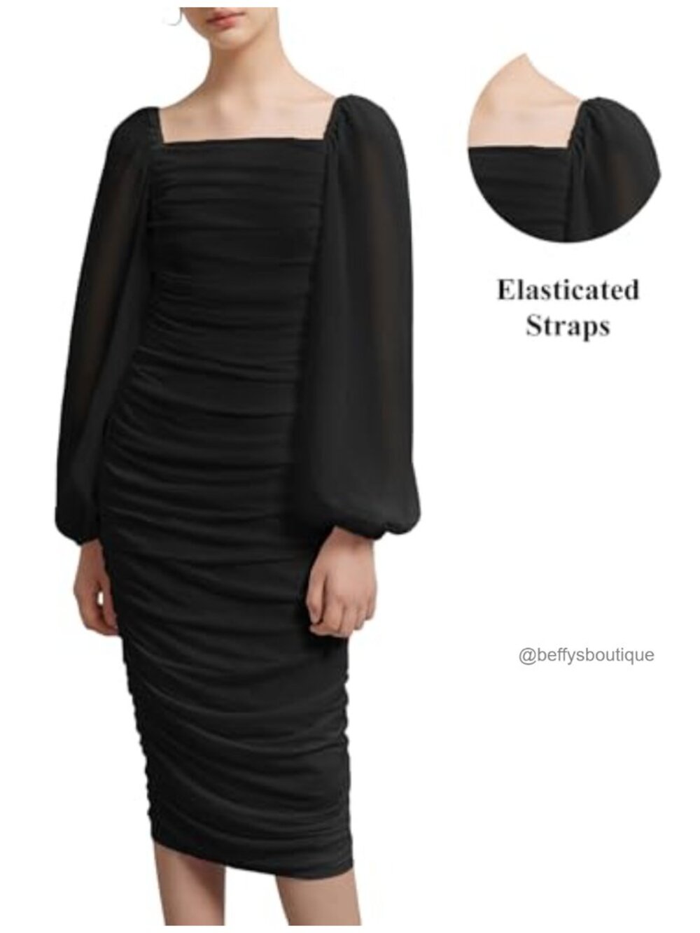 Girls Bodycon Ruched Dress Teen Formal Chiffon Lantern Sleeve Maxi
